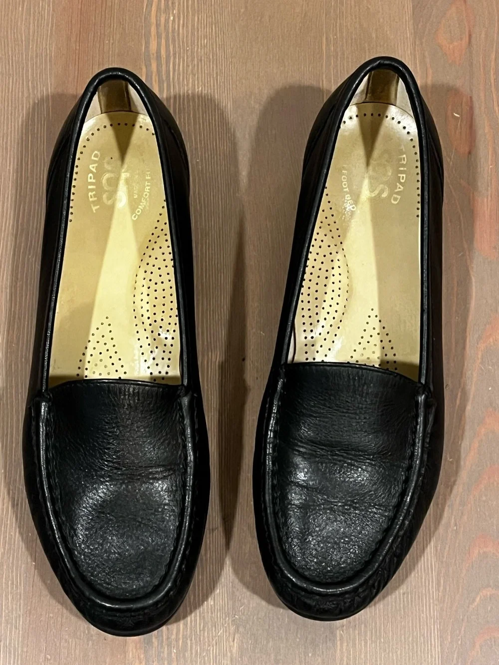 SAS Simplify Loafers Size 8 M Black Leather Tripad Comfort Preppy Classic